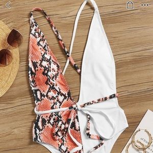 Snakeskin One Piece Swim Suit